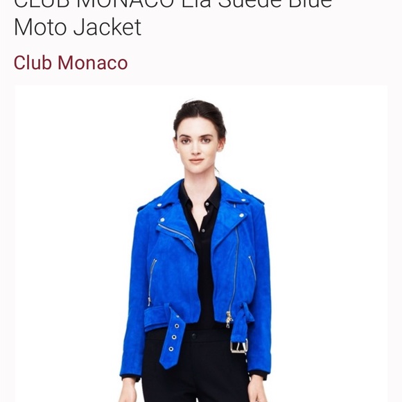 Club Monaco Blue Suede Moto - Picture 2 of 11
